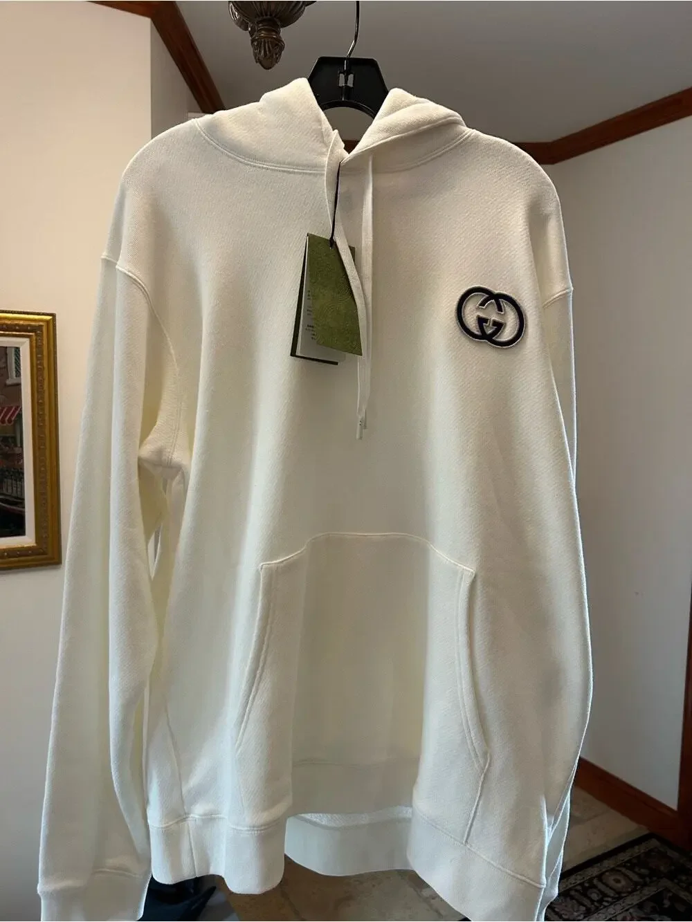 Men's Gucci embroidered interlocking G logo hoodie size XXXL made in Italy